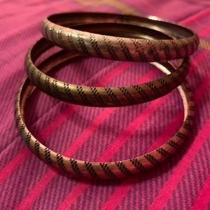 3 engraved bronze bracelets all sold together!!